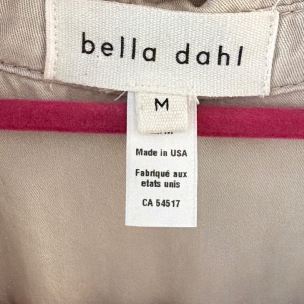 Bella Dahl Women Medium Tie Dye Stripe Tencel Button Down Shirt Sand Navy Blue - Picture 5 of 11